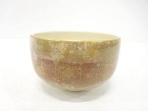 九谷焼　明山造　箔散らし　茶碗（保護箱付）